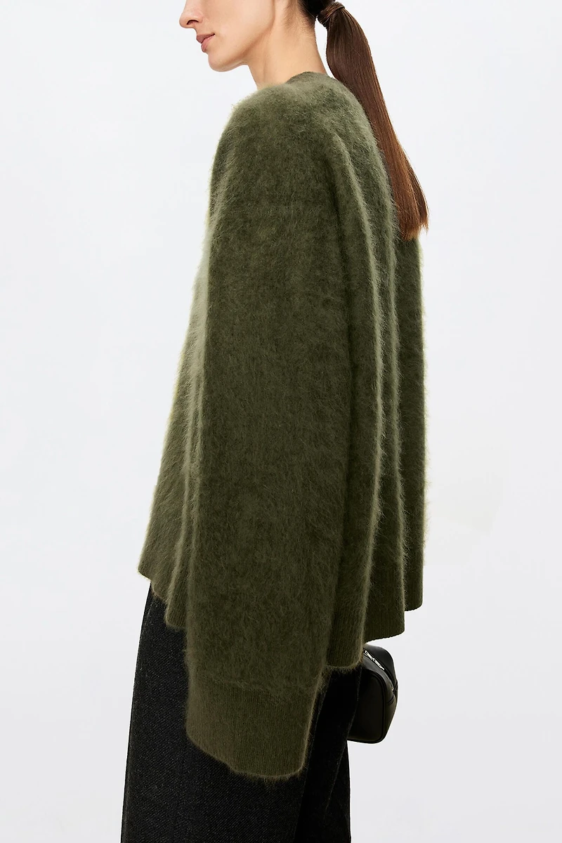 Pure Cashmere Fur-Like V-Neck Sweater