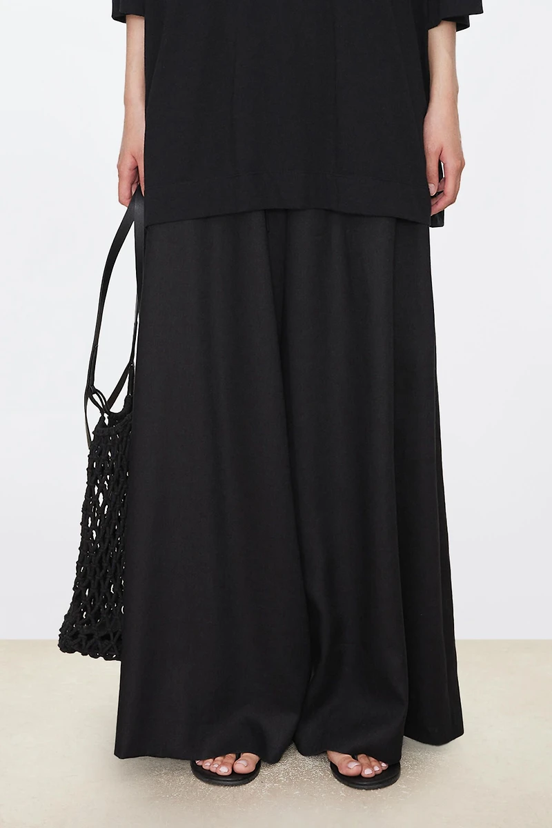Pure Linen Extra Wide-Leg Trousers