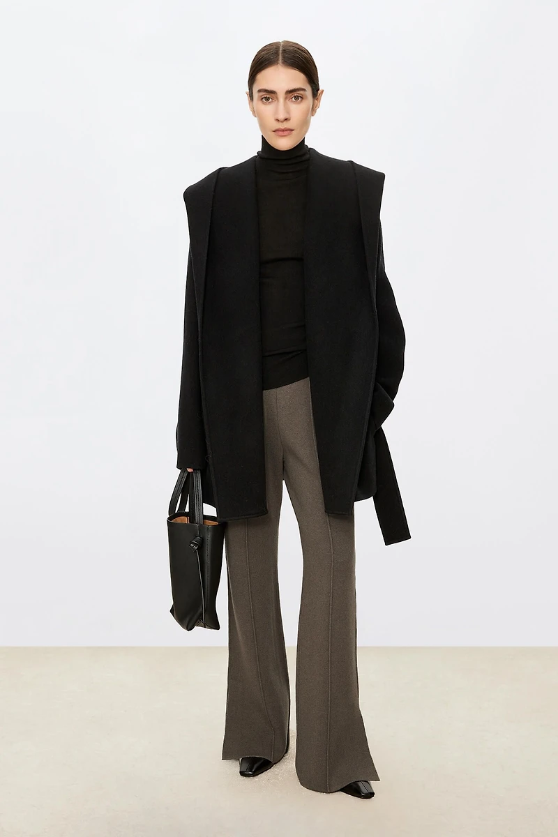 Pure Wool Hooded Cropped Coat
