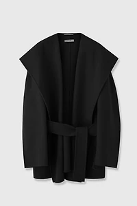 Pure Wool Hooded Cropped Coat