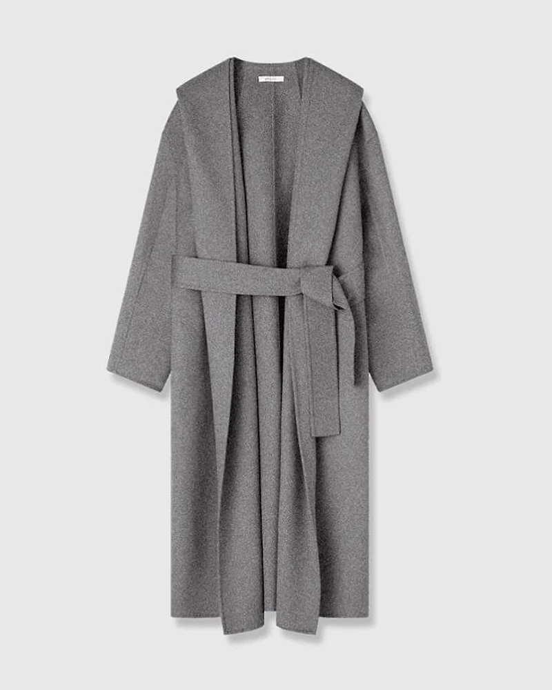 Pure Wool Hooded Long Lengths Coat