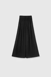 Refined Silk-Wool Pleated Palazzo Pants