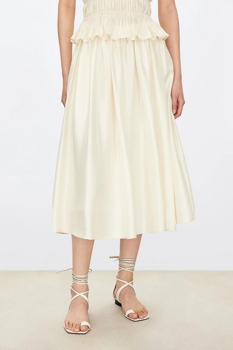Resort Style A-Line Silk Skirt