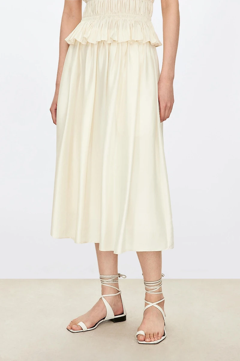 Resort Style A-Line Silk Skirt