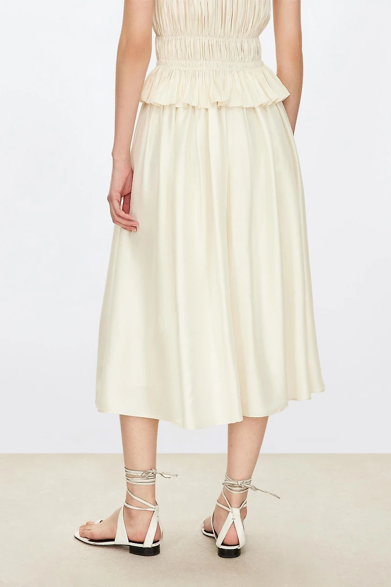 Resort Style A-Line Silk Skirt