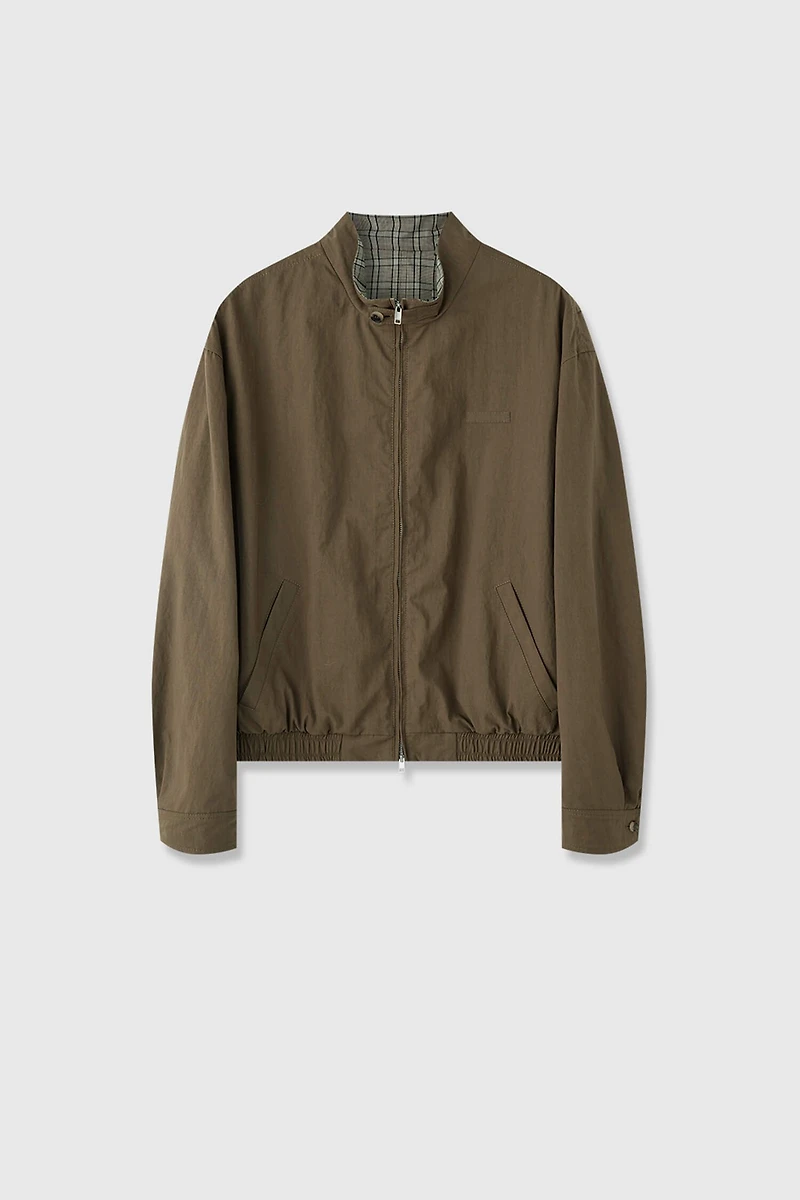 Reversible Pearl Canvas Check Jacket
