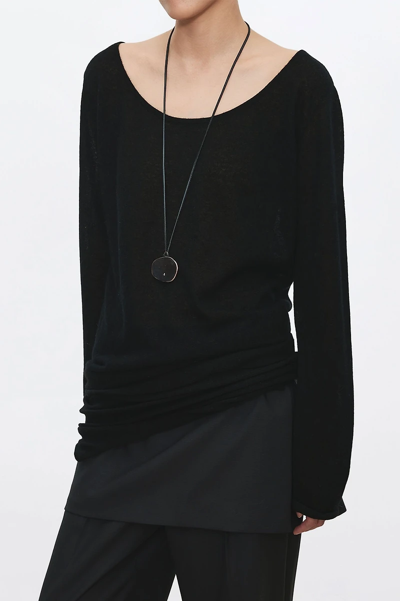 Reversible Wool-Blend Knit Sweater