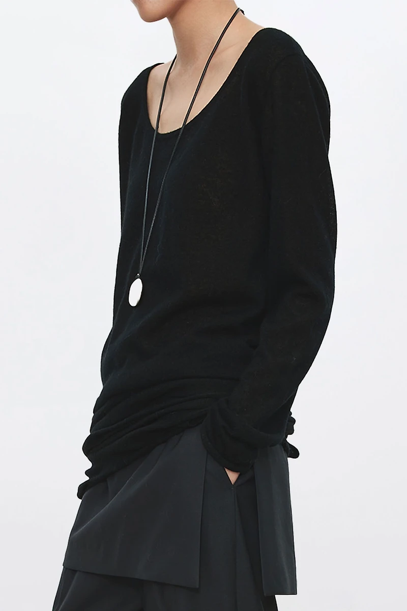 Reversible Wool-Blend Knit Sweater