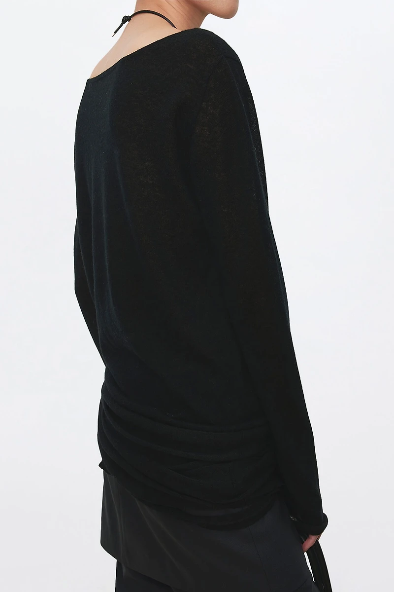 Reversible Wool-Blend Knit Sweater