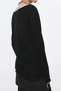 Reversible Wool-Blend Knit Sweater