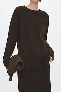 Rolled-Edge Wool Oversized Sweater