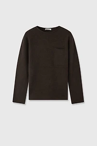 Rolled-Edge Wool Oversized Sweater