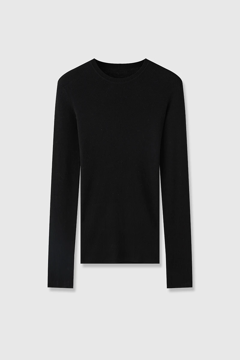 Round Neck Cotton Linen Long Sleeve Top