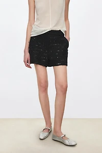 Sequined Tweed Shorts
