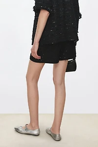 Sequined Tweed Shorts