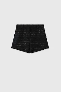 Sequined Tweed Shorts