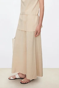 Silk-Cotton Drawstring Skirt