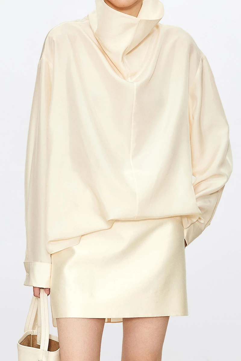 Silk Habotai Structured Shirt