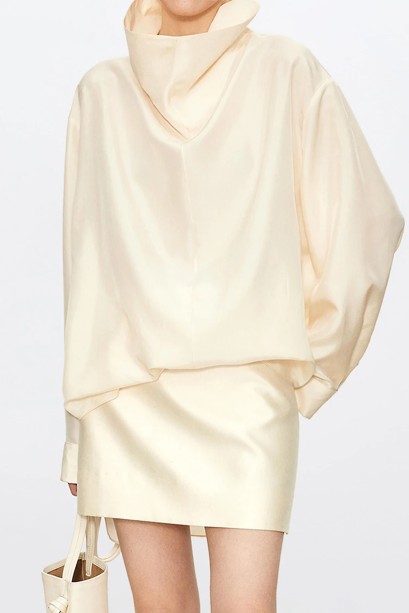 Silk Habotai Structured Shirt