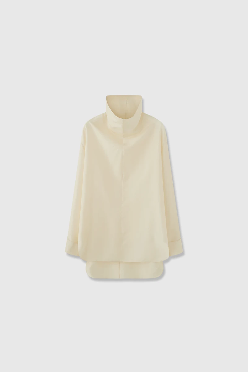 Silk Habotai Structured Shirt