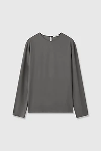 Silk Satin Double-Layer Embroidered Top
