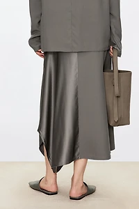 Silk Satin Double-Layer Patchwork Skirt