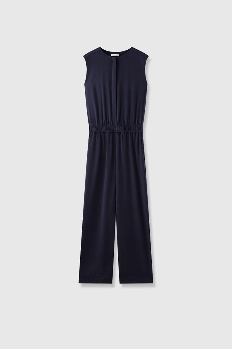 Silk Sleeveless Tapered Jumpsuit