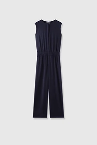 Silk Sleeveless Tapered Jumpsuit