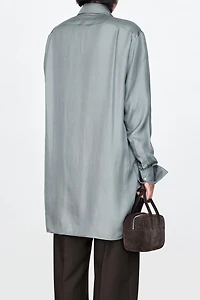 Silk Twill Printed Oversized Shirt