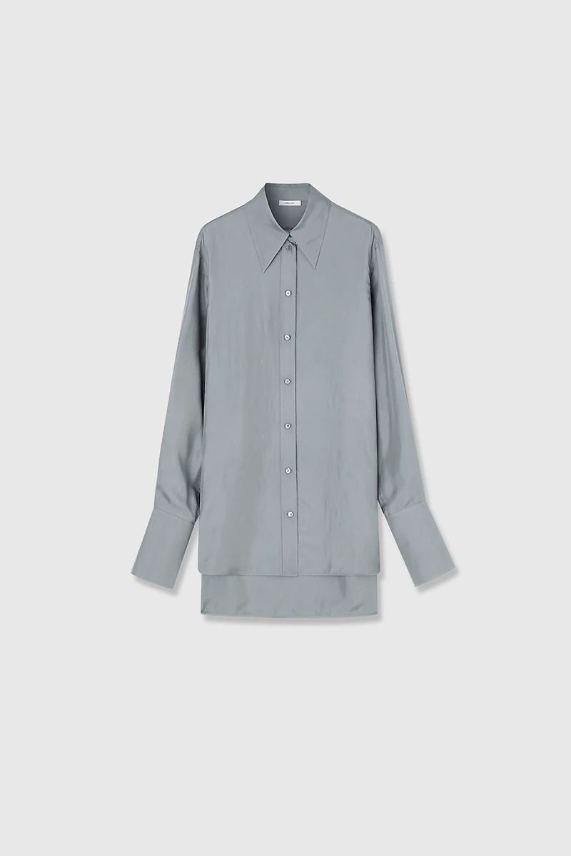 Silk Twill Printed Oversized Shirt