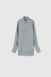 Silk Twill Printed Oversized Shirt