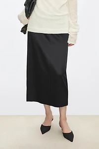 Silk-Wool Luminous Sheen Skirt
