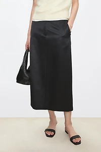 Silk-Wool Luminous Sheen Skirt