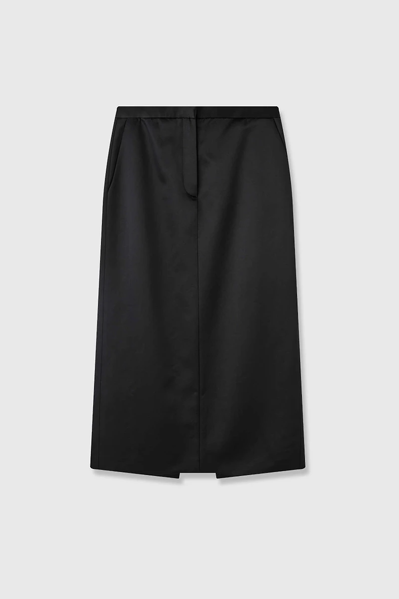 Silk-Wool Luminous Sheen Skirt