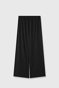 Silk-Wool Wide-Leg Trousers