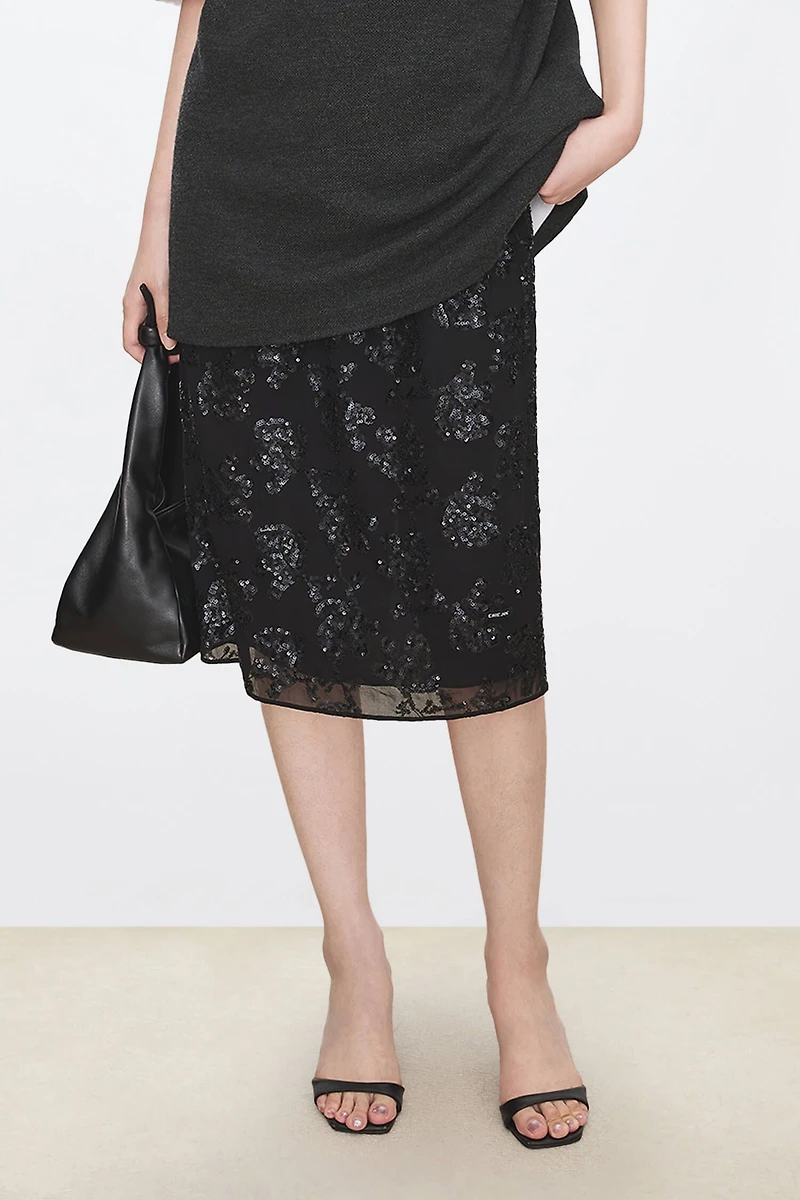 Silk Embroidered Skirt
