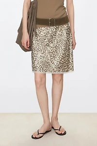 Silk Printed Lace Trim Skirt