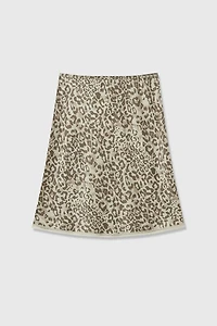 Silk Printed Lace Trim Skirt