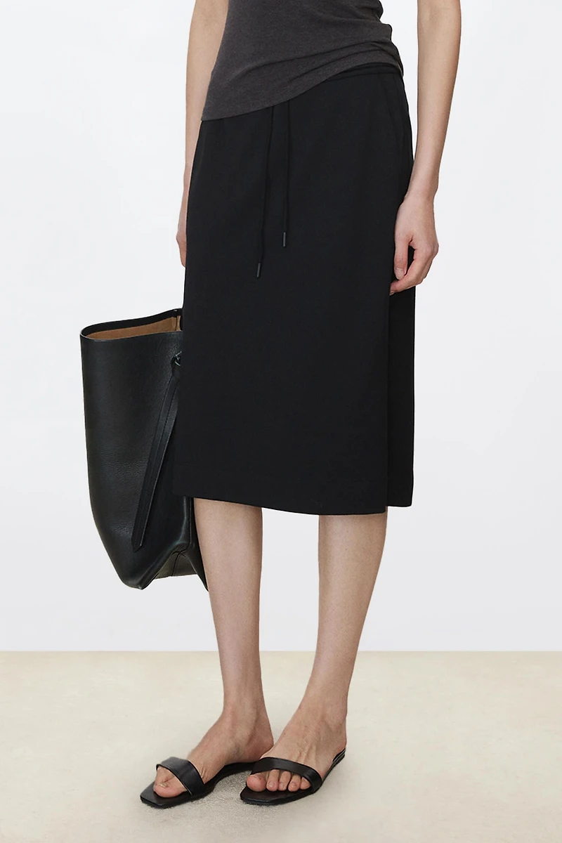 Slim Acetate Air Layer Midi Skirt