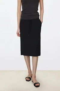 Slim Acetate Air Layer Midi Skirt