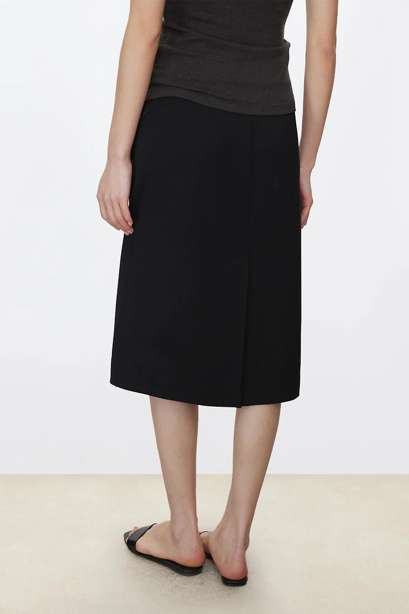 Slim Acetate Air Layer Midi Skirt