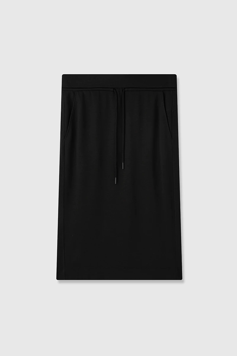Slim Acetate Air Layer Midi Skirt