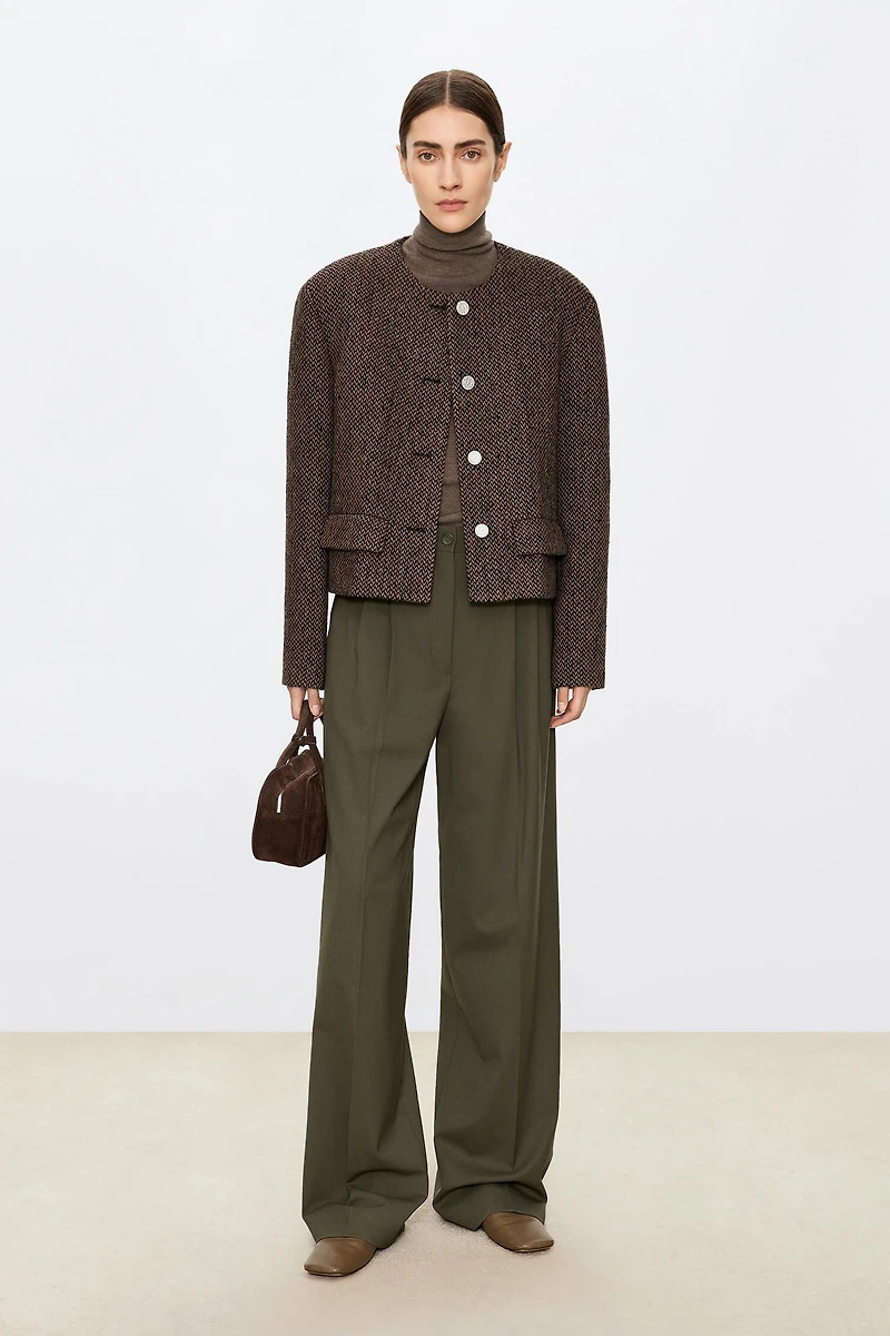 Snowflake Wool Tweed Coat