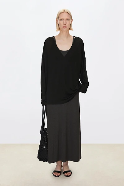 Soft Draping Tencel Wool Knit Top
