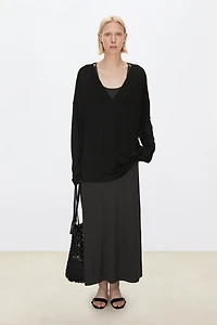 Soft Draping Tencel Wool Knit Top