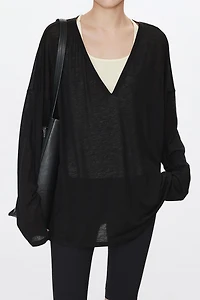 Soft Draping Tencel Wool Knit Top