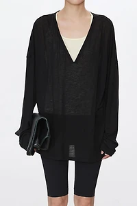 Soft Draping Tencel Wool Knit Top