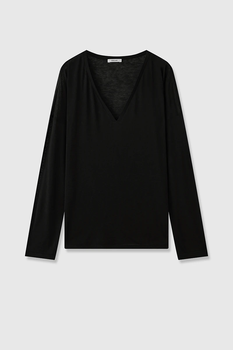 Soft Draping Tencel Wool Knit Top