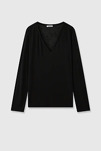 Soft Draping Tencel Wool Knit Top