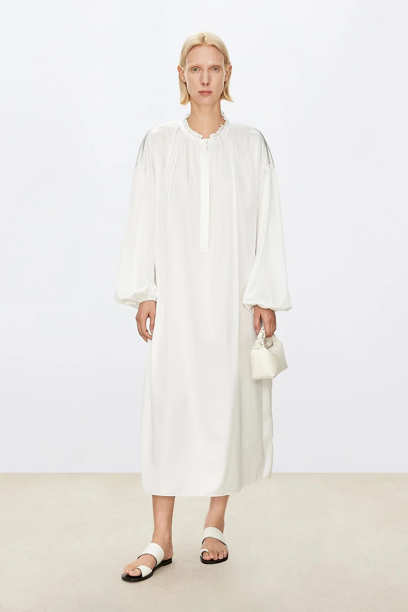 Soft Breezy French Lace Silk Dress